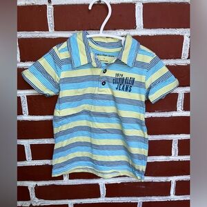 Calvin Klein | striped polo shirt sleeve | size 2